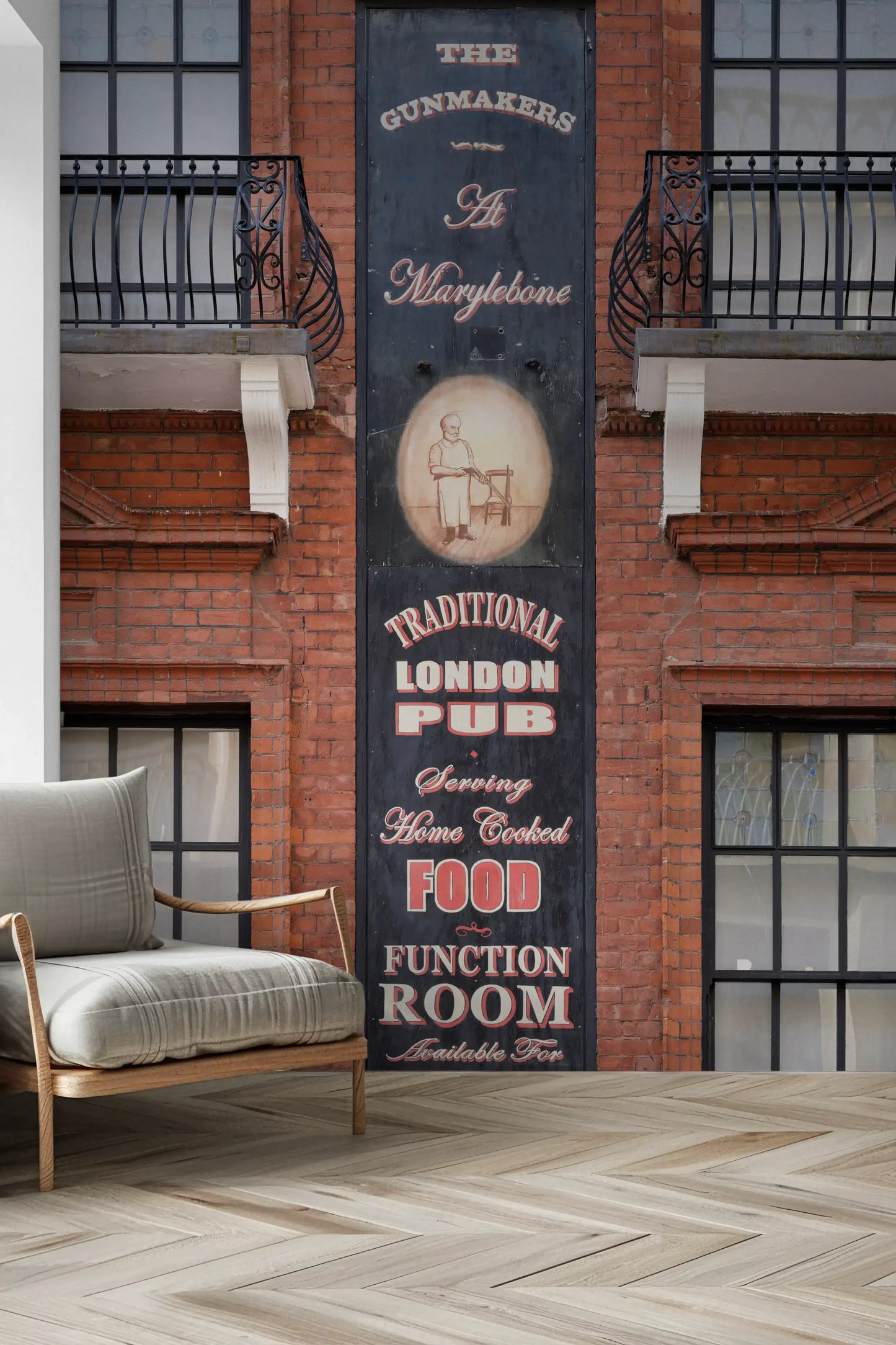 Marylebone Gunmakers Pub Facade Wall Mural