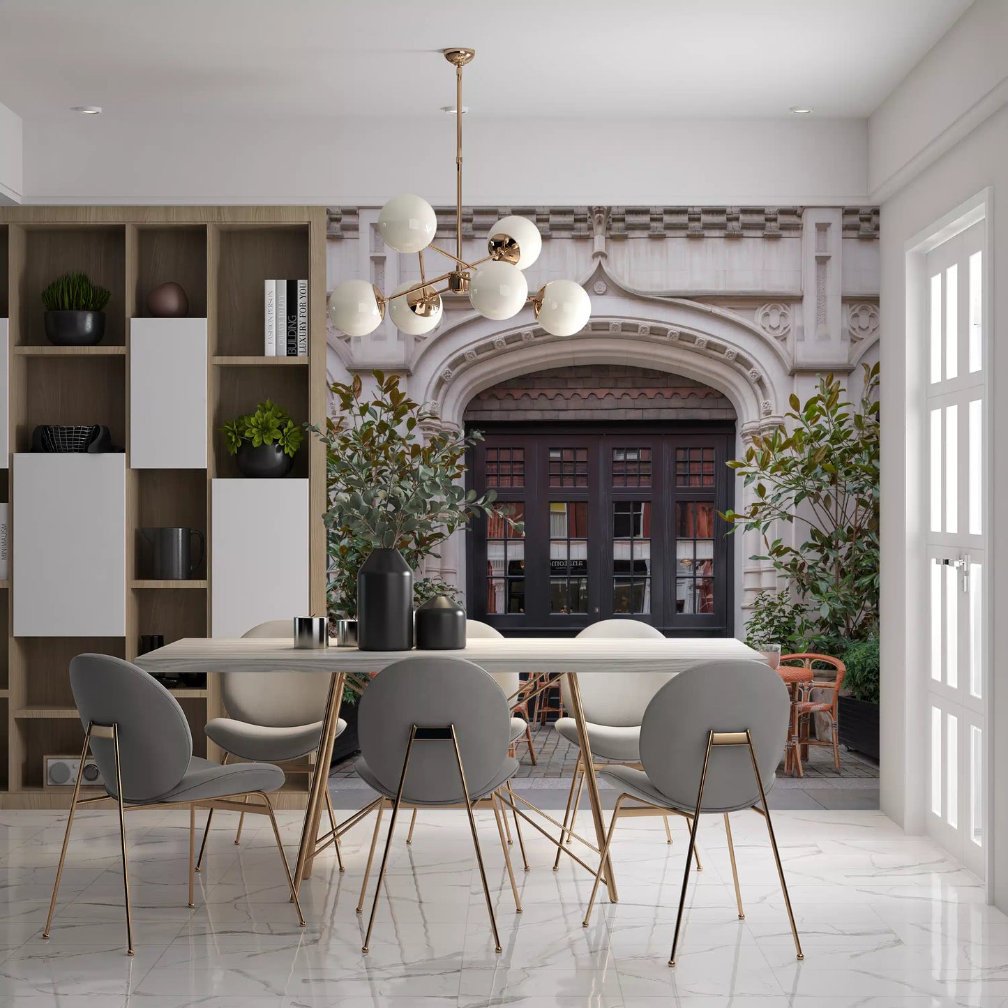 Charming Street Cafe Vista Wall Mural