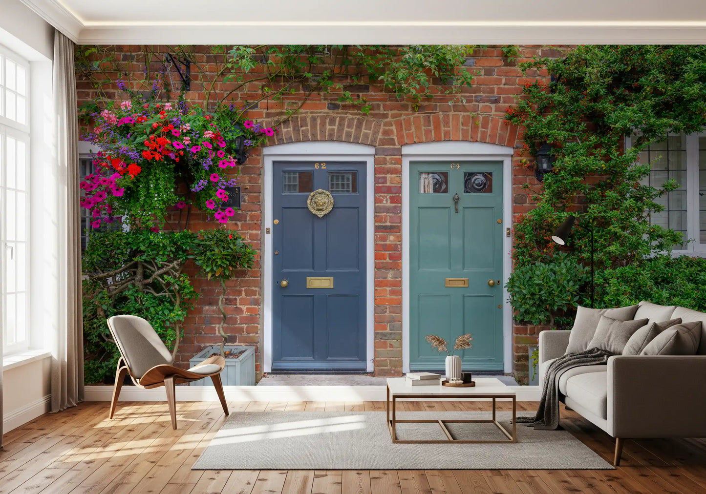 Brick & Bloom Doorways Wall Mural