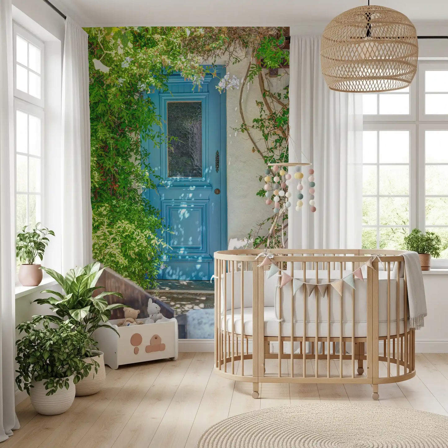 Azure Doorway Serenity Wall Mural