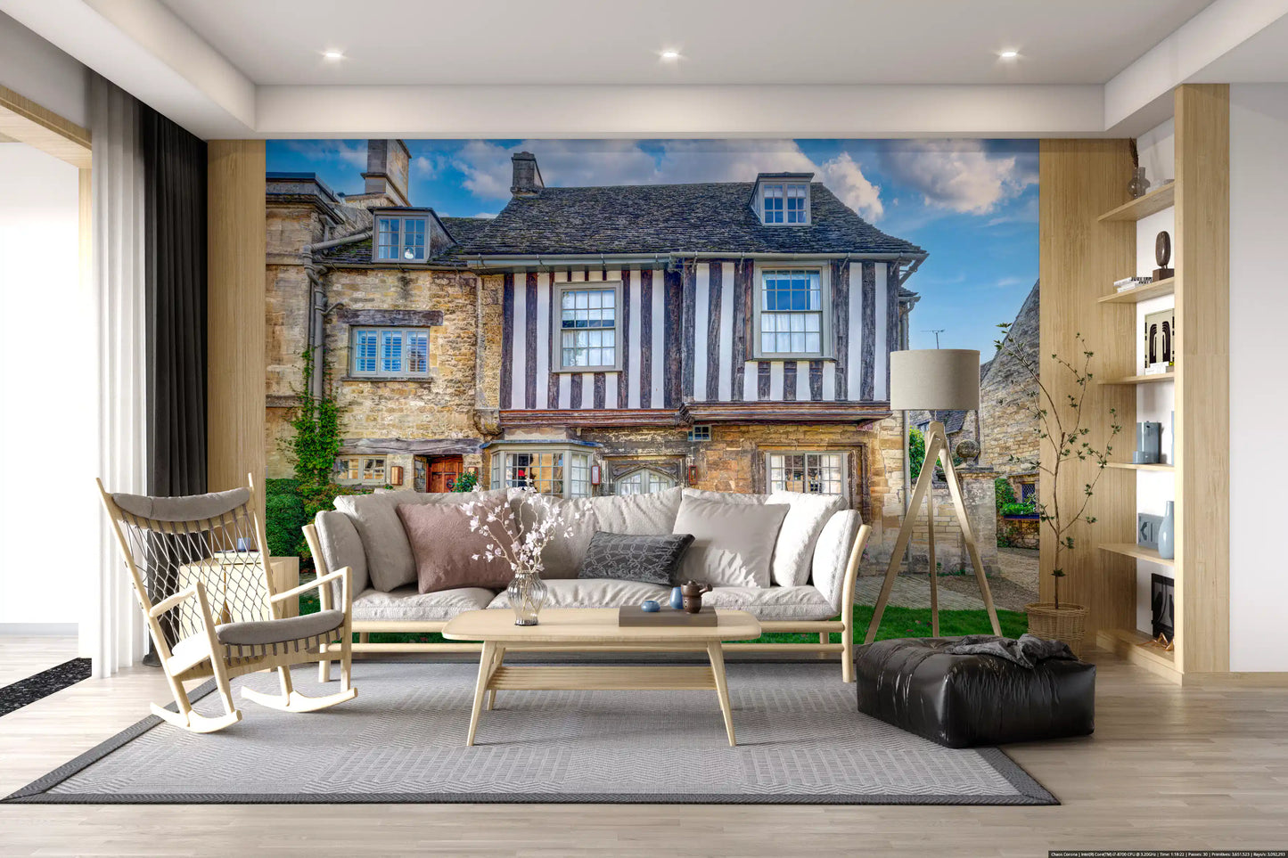 Cotswold Charm Cottage Wall Mural