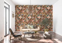 Blush and sage green roses in the Earthy Bloom wallpaper., GD10510