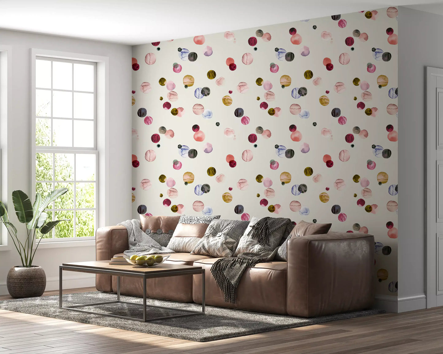 Watercolor Dots Warm Minimalism Wallpaper⁠