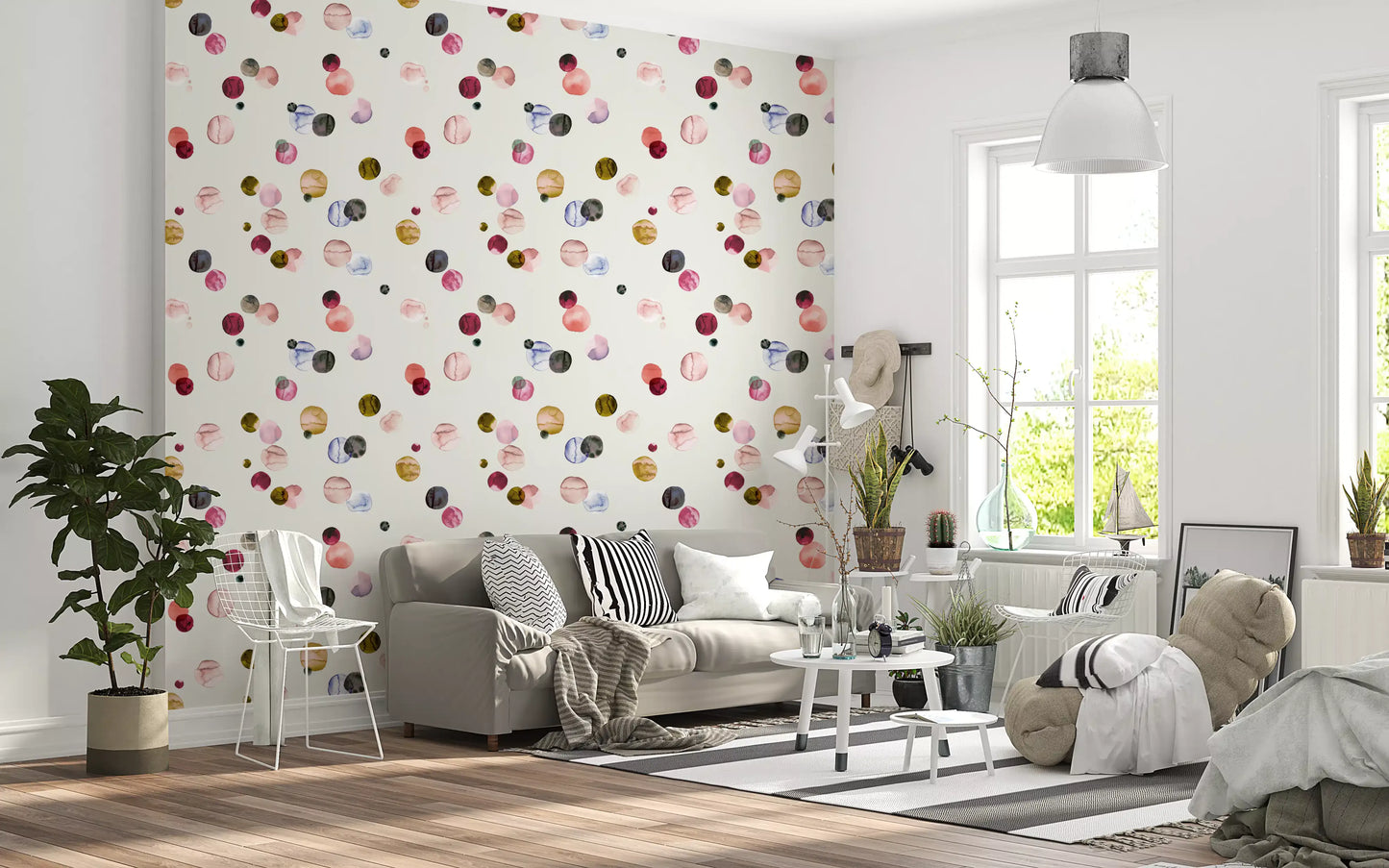 Watercolor Dots Warm Minimalism Wallpaper⁠