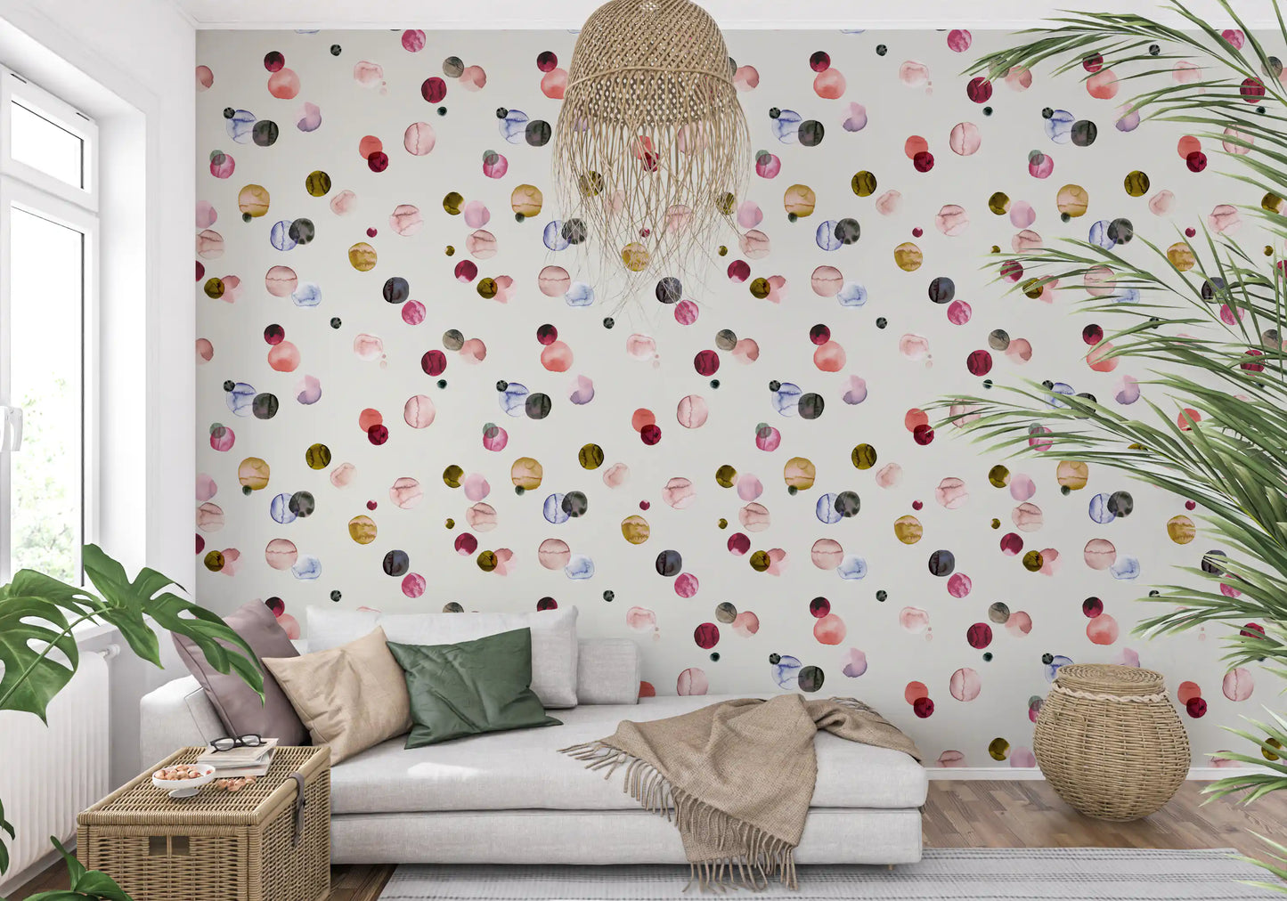 Watercolor Dots Warm Minimalism Wallpaper⁠