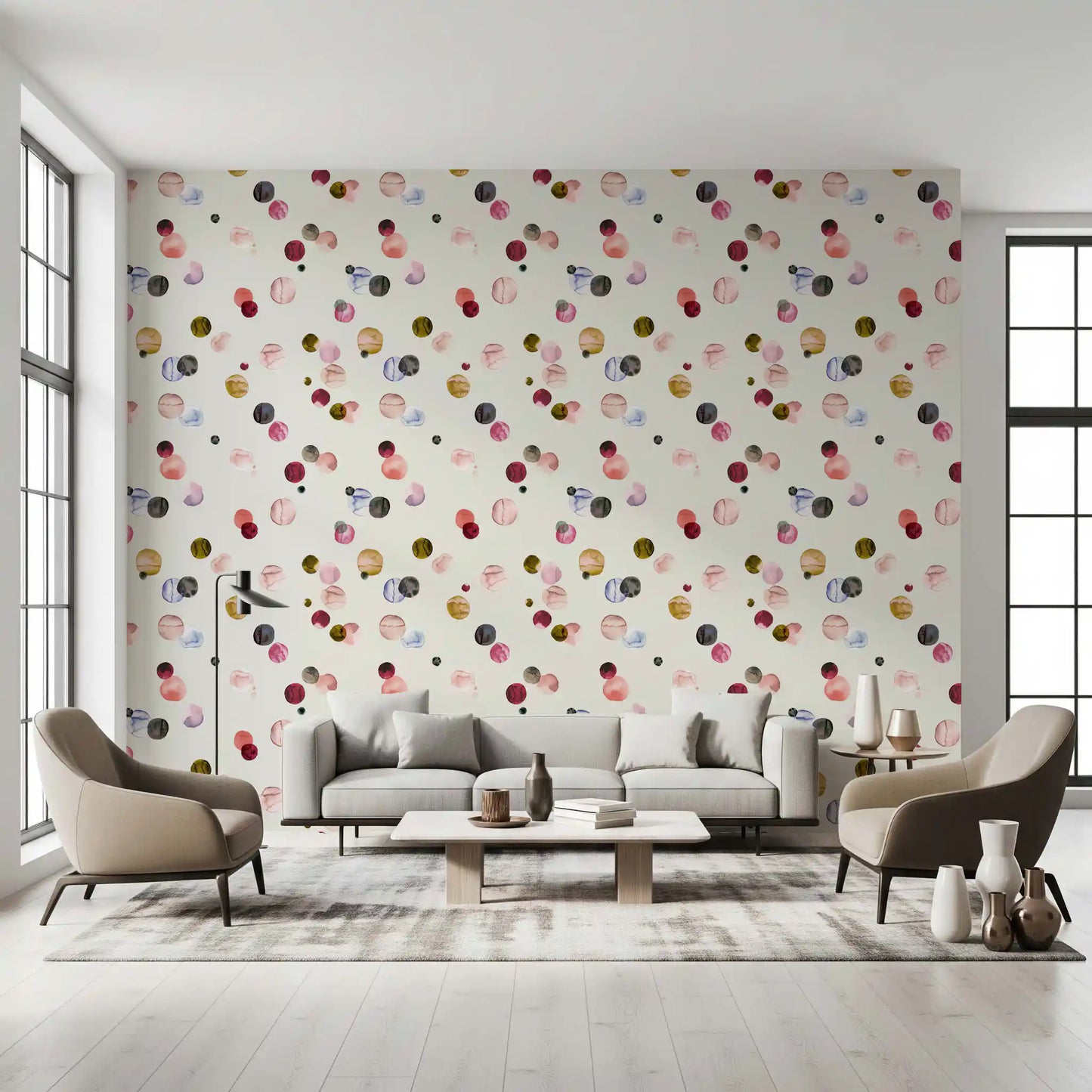 Watercolor Dots Warm Minimalism Wallpaper⁠