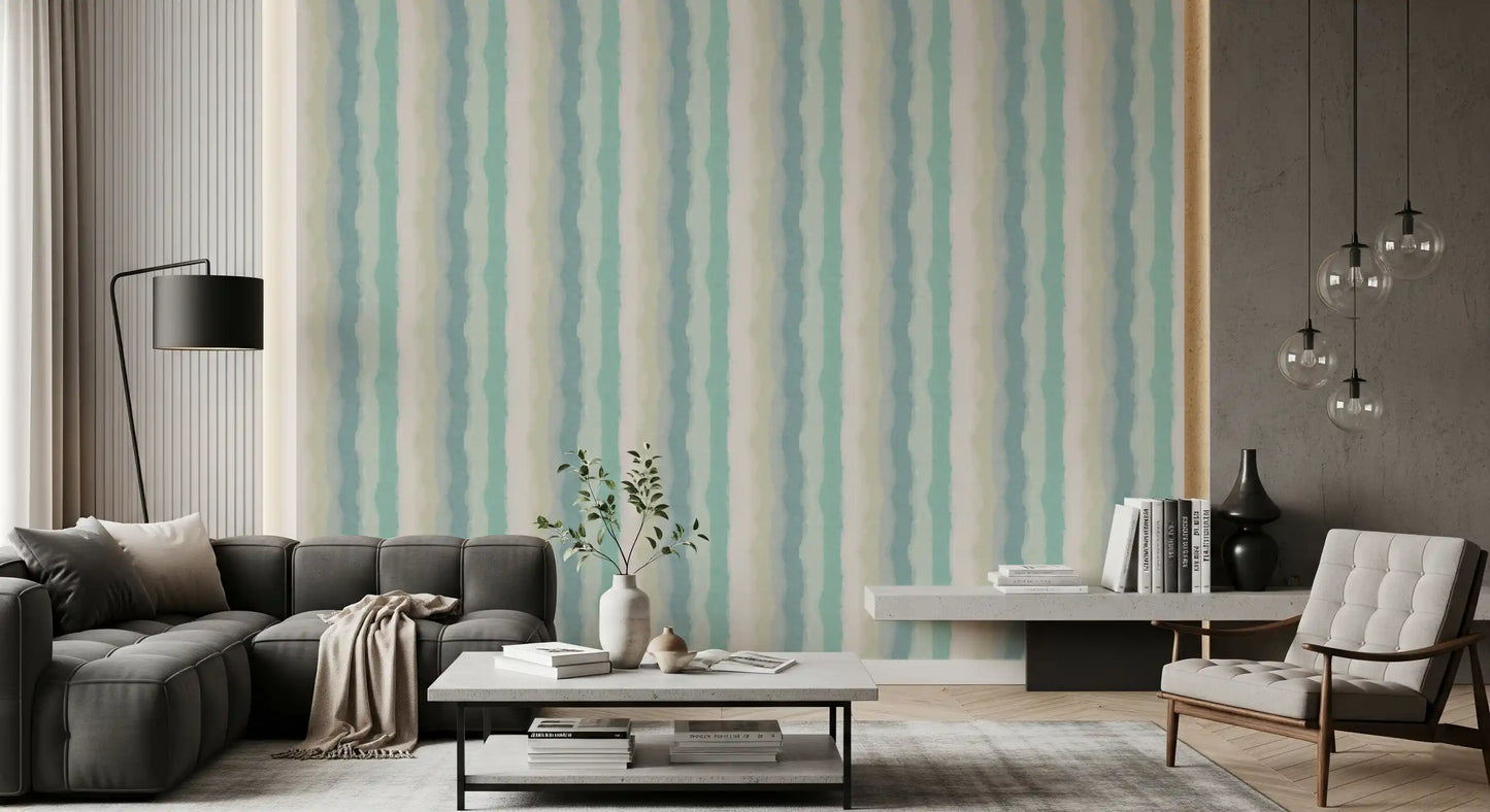 Relax Watery Painted Stripes Wallpaper⁠