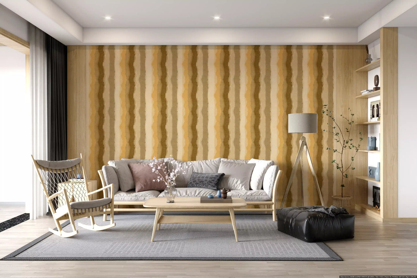 Relax Ocher Painted Stripes Wallpaper⁠
