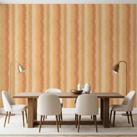 Painted Stripes Wallpaper in dining room with Gentle gradient between each colour band., GD10515