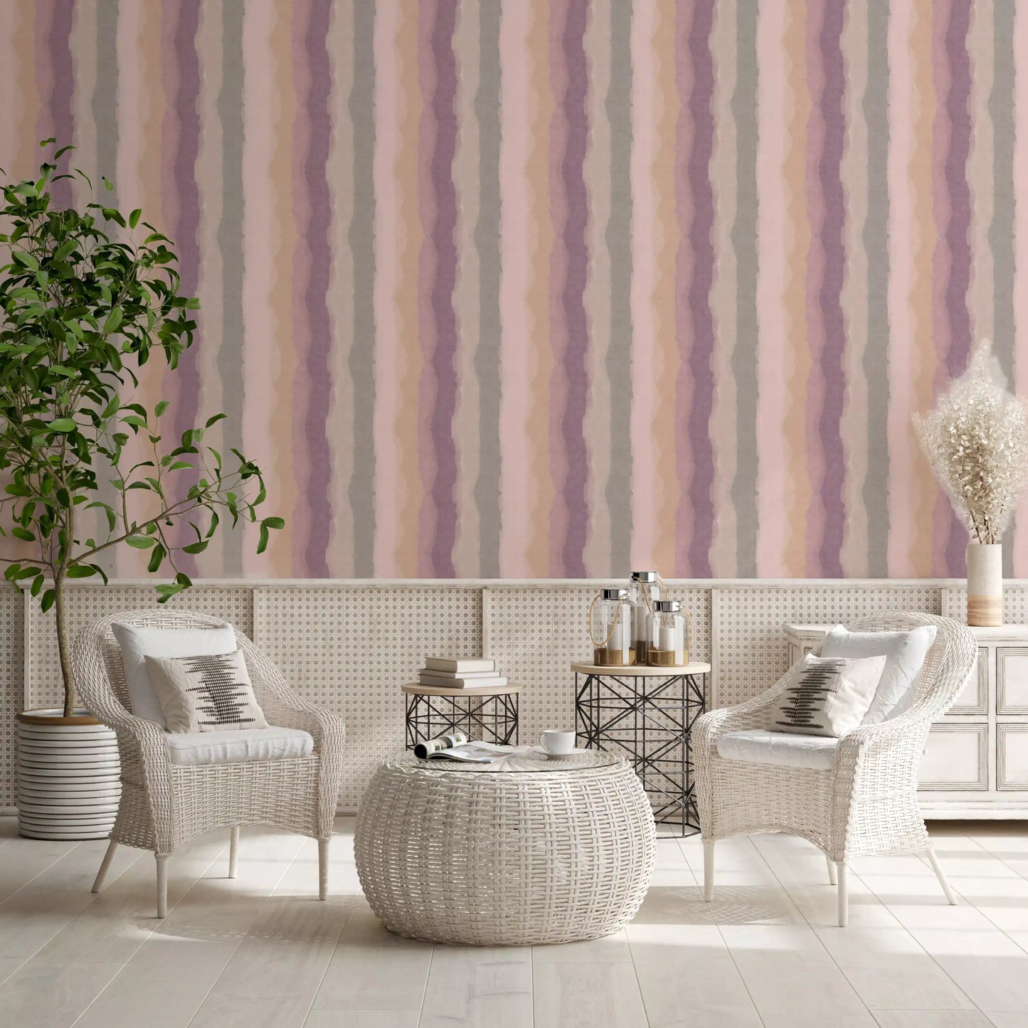 Relax Sunrise Painted Stripes Wallpaper⁠