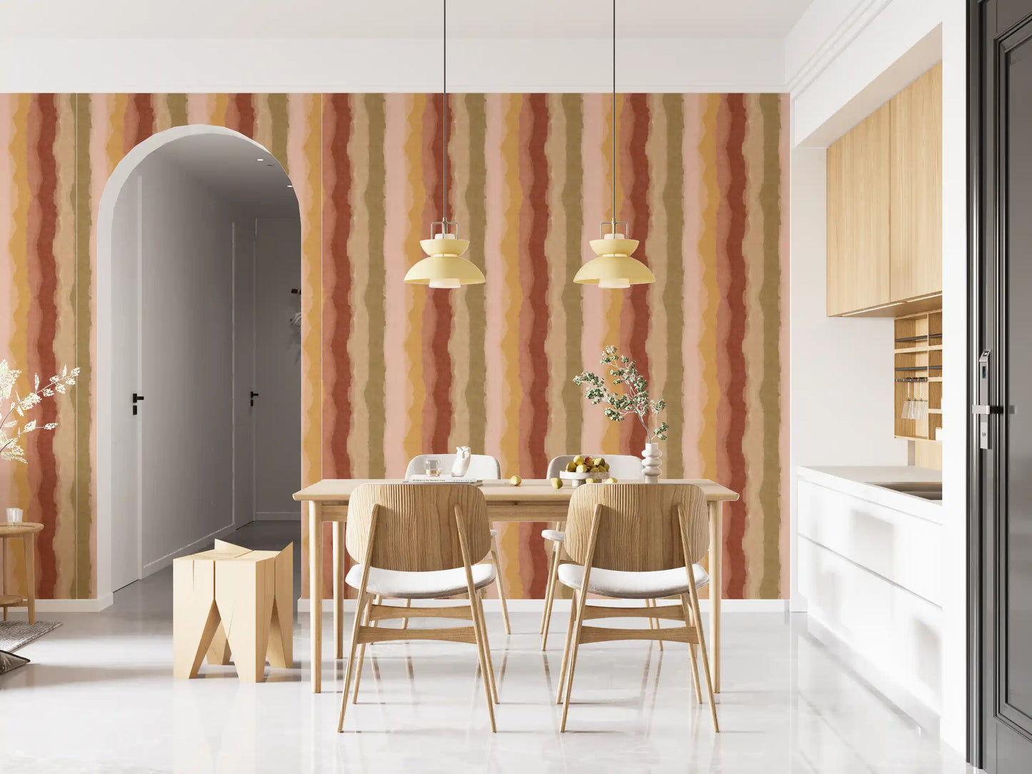 Relax Sunset Painted Stripes Wallpaper⁠