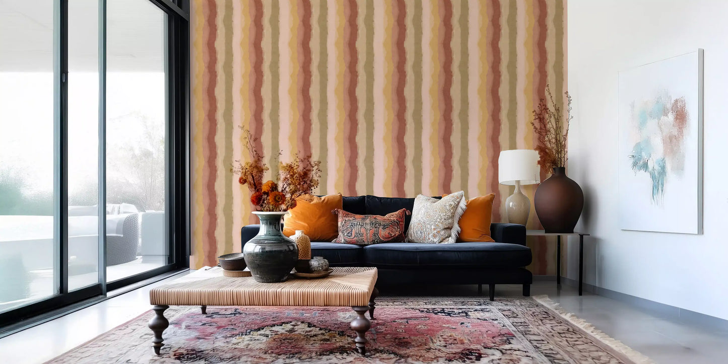 Relax Sunset Painted Stripes Wallpaper⁠