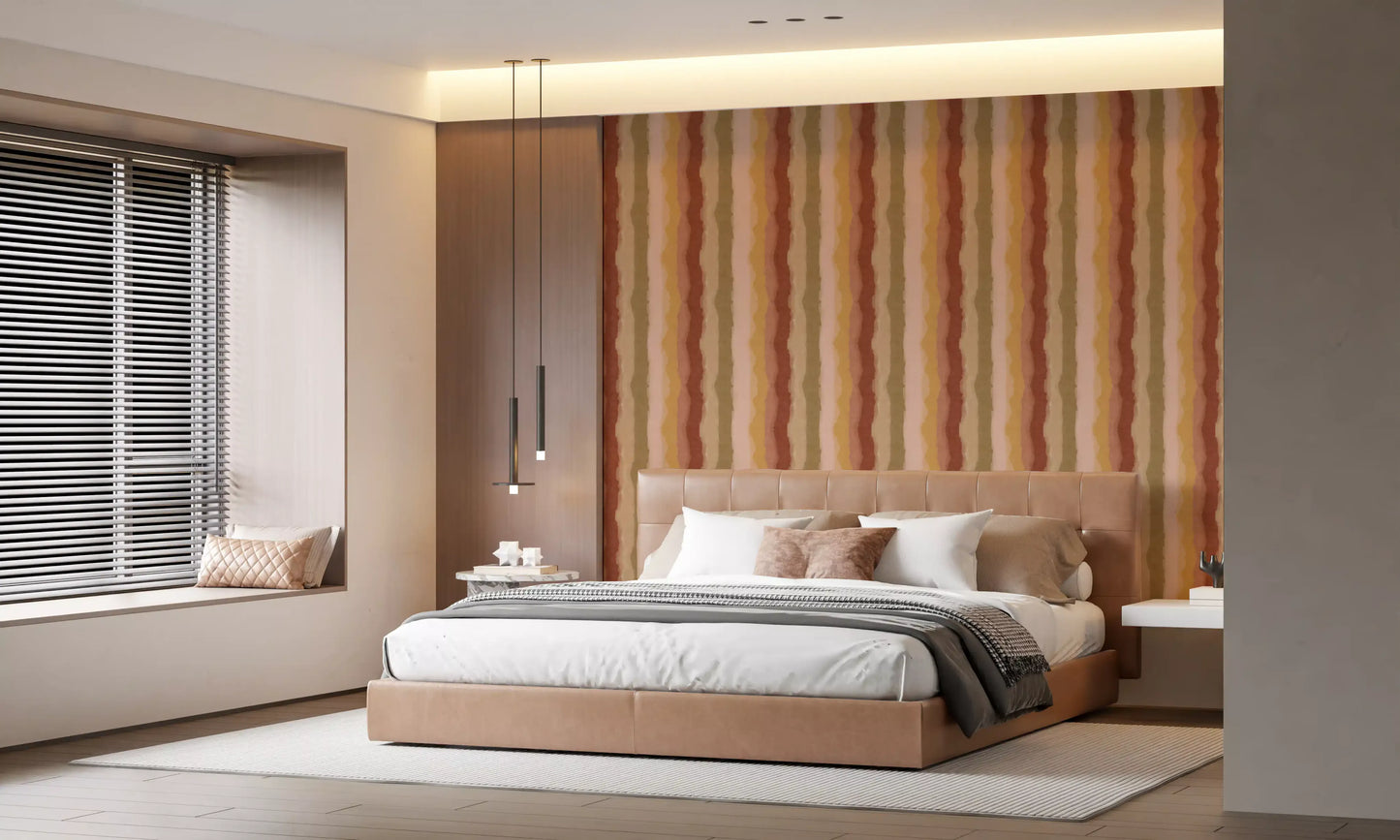 Relax Sunset Painted Stripes Wallpaper⁠
