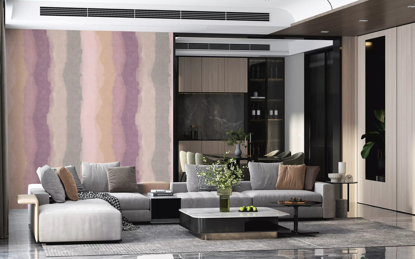 Relax Sunrise Painted Stripes Wall Mural