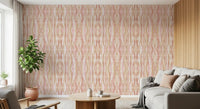 kat waves wallpaper with Textured dye-resist wave pattern in living area., GD10532