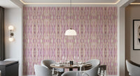 Blush pink and lavender ikat stripes wallpaper with watercolour texture., GD10534