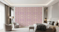 Vertical stripe pattern wallpaper with Soft mauve and cream tones., GD10534