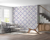 Watercolour mandala wallpaper with kaleidoscope pattern in soft tones., GD10537