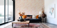 Floral wallpaper with Warm coral and yellow overlapping pattern., GD10538