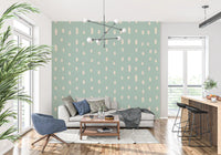 id-century organic dot pattern on light sage wall mural., GD10571