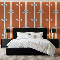 Cream stripe nautical wallpaper with woven rope pattern