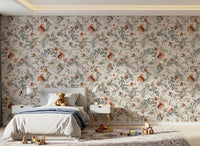Cozy Woodland Squirrels & Pinecones Wallpaper Wallpaper⁠