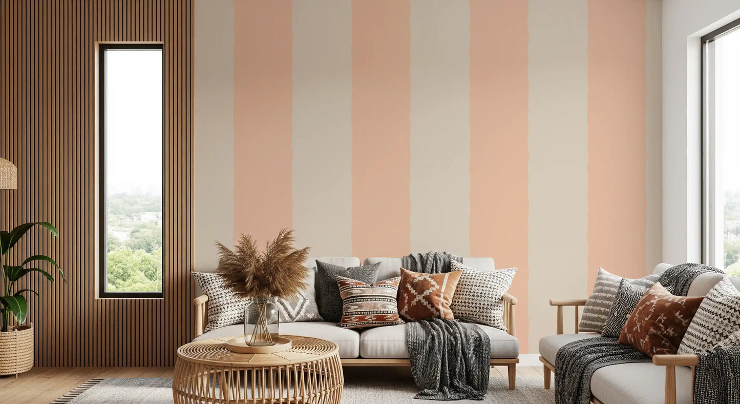 Blush Pink Stripe Wallpaper Grandmillennial Wallpaper⁠