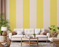 Butter Yellow Stripe Wallpaper Grandmillennial Wallpaper⁠