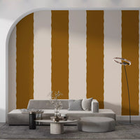 Cinnamon Brown Stripe Wallpaper Grandmillennial Wallpaper⁠