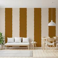 Cinnamon Brown Stripe Wallpaper Grandmillennial Wallpaper⁠