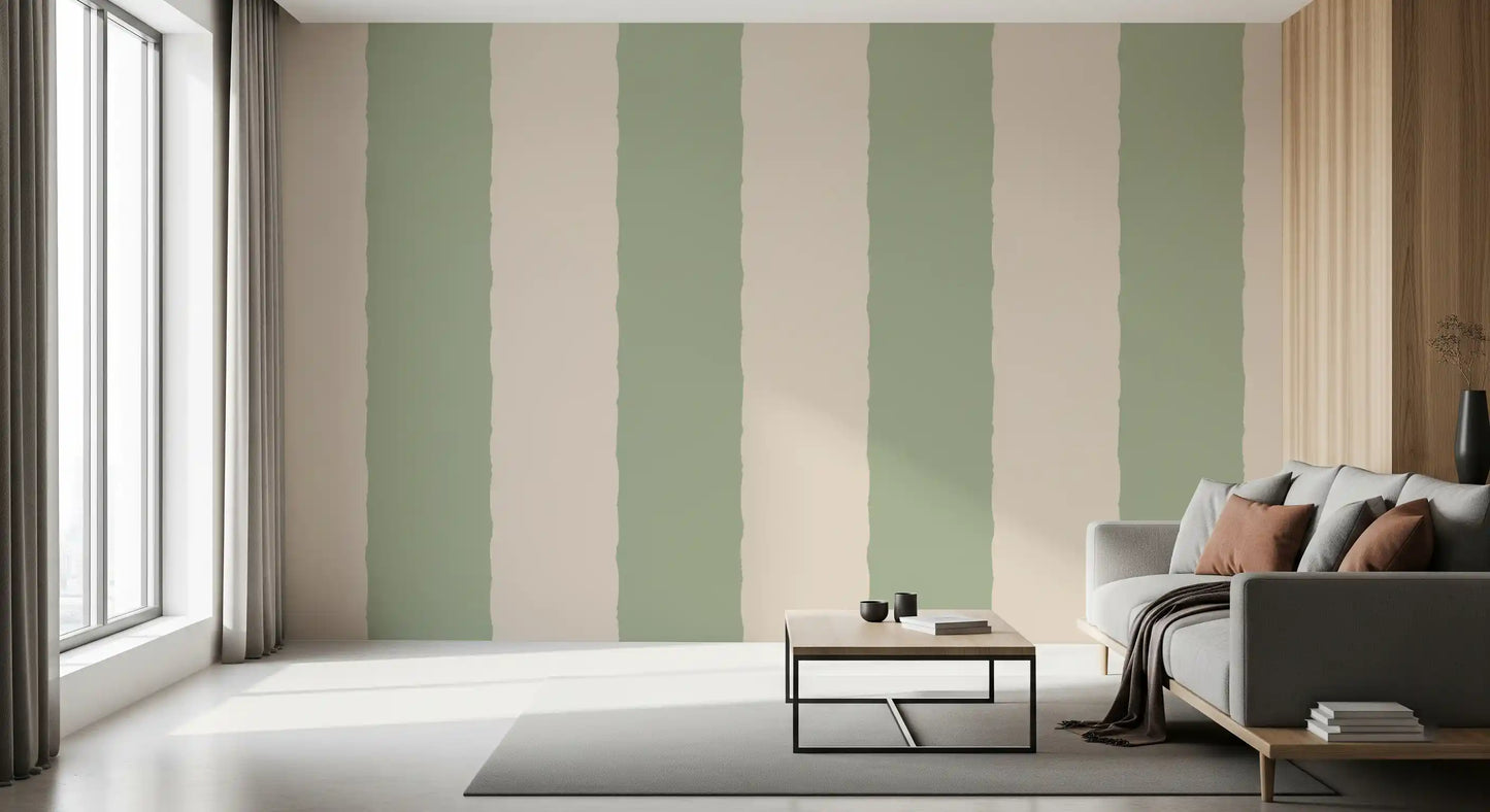 Sage Green Stripe Wallpaper Grandmillennial Wallpaper⁠