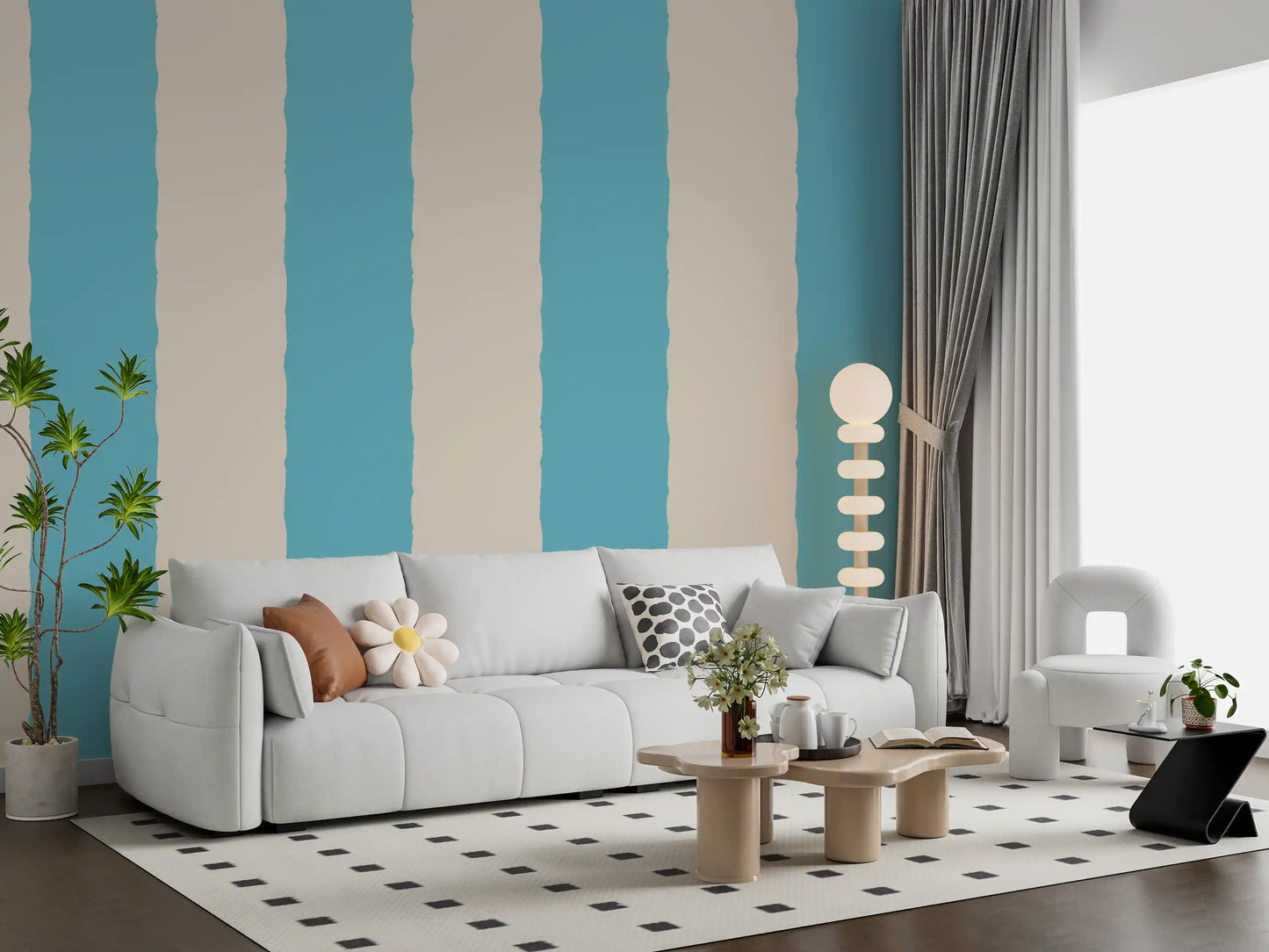 Blush Pink Stripe Wallpaper Grandmillennial Wallpaper⁠