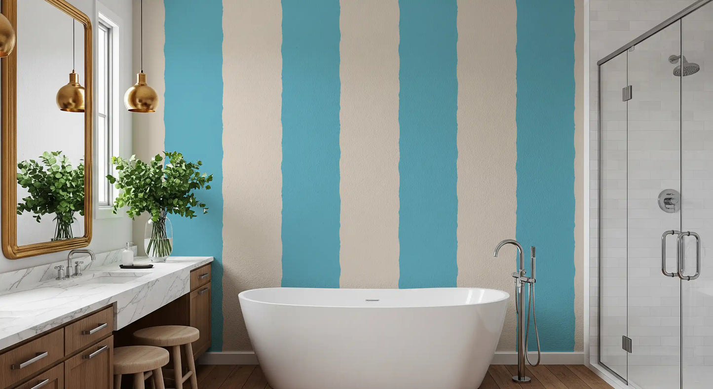 Blush Pink Stripe Wallpaper Grandmillennial Wallpaper⁠