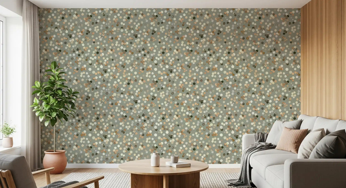 Sage and Sand Watercolor Polka Dots Wallpaper Wallpaper⁠