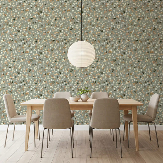 Sage and Sand Watercolor Polka Dots Wallpaper Wallpaper⁠