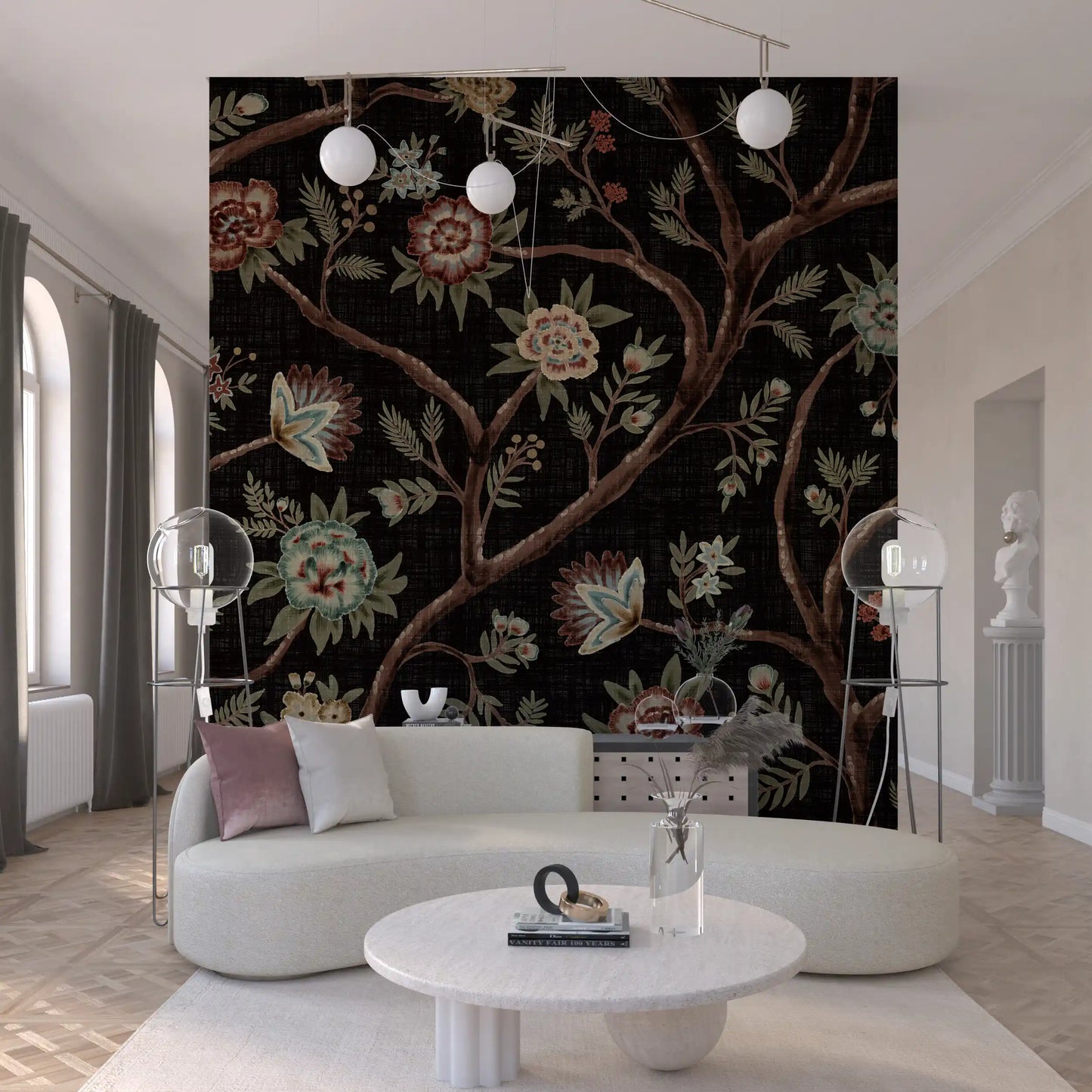 Never Ending Tree Chintz Revival Dark Wall Mural