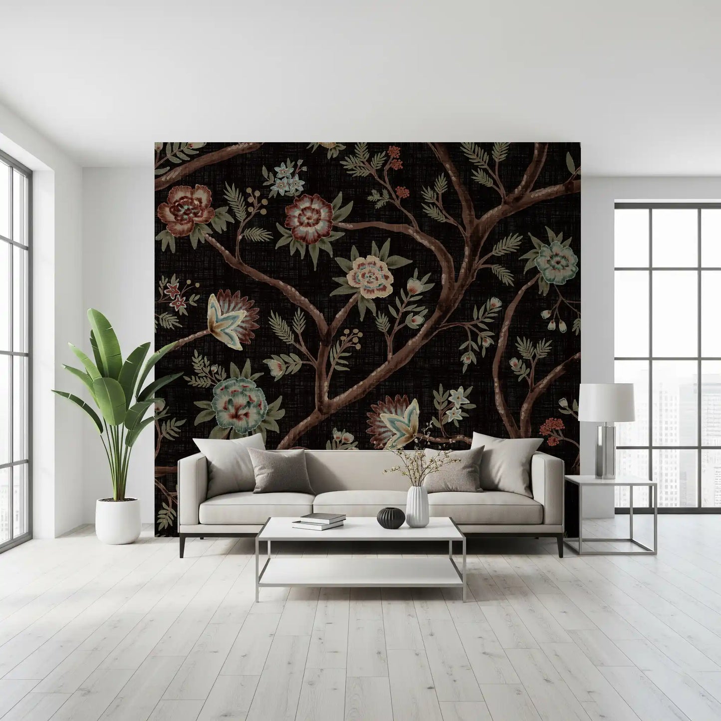 Never Ending Tree Chintz Revival Dark Wall Mural