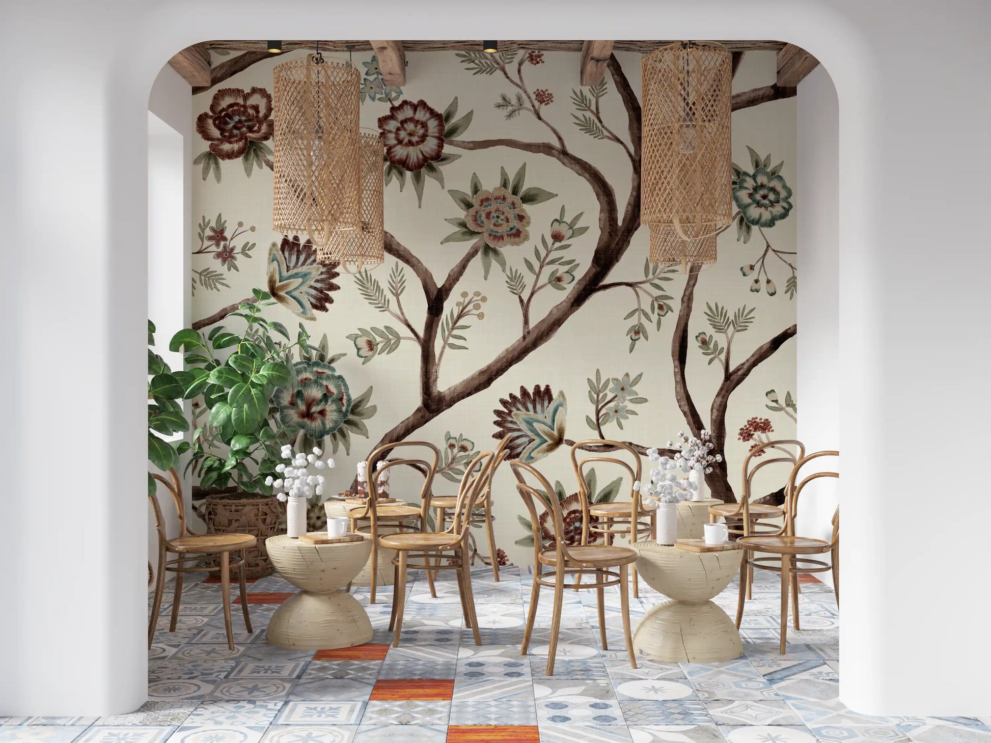 Never Ending Tree Chintz Revival Bright Wall Mural