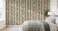 Trailing Chintz Vintage Heirloom Stripes Bright Wallpaper⁠