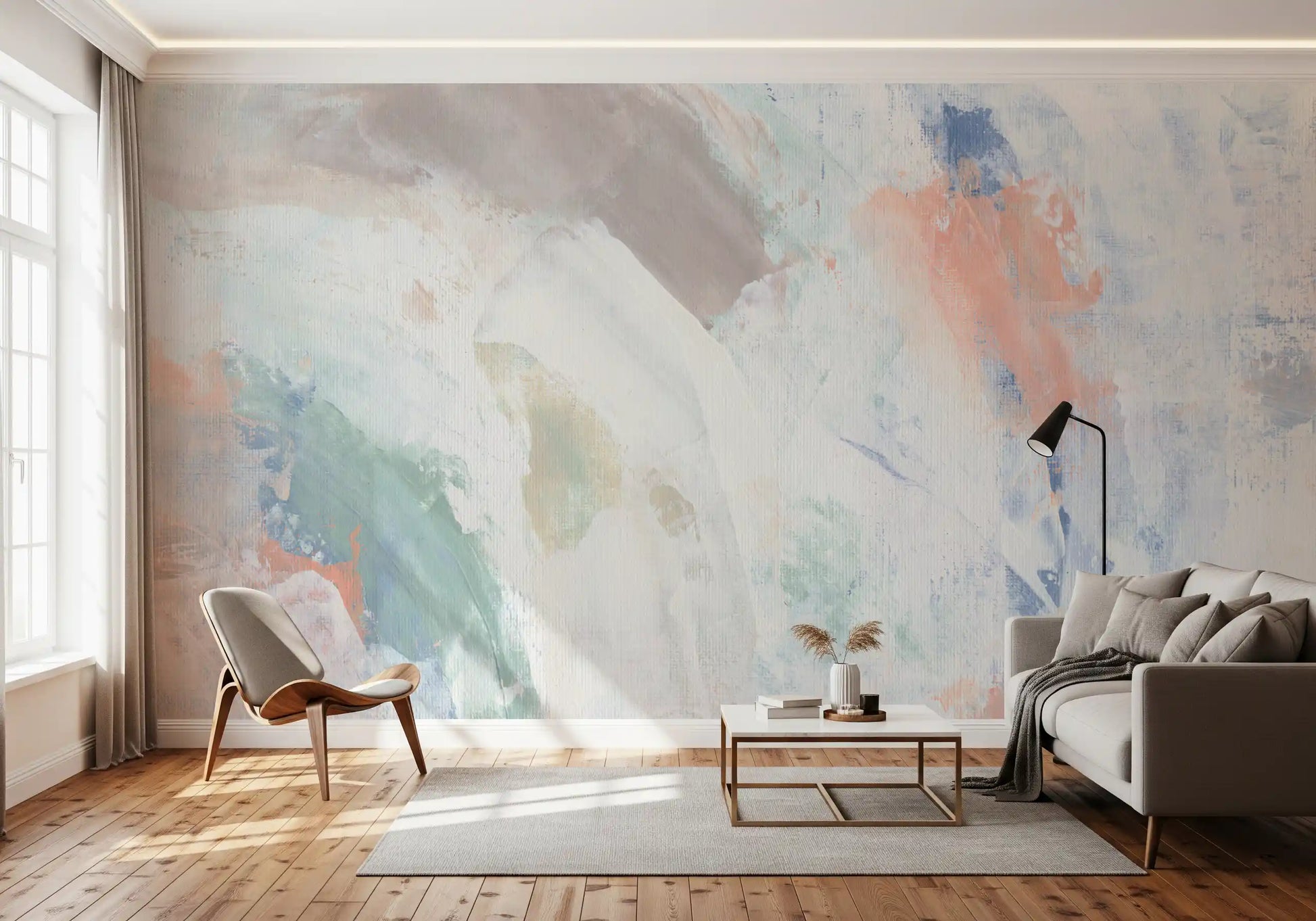 Pastel Whispers Abstract Wall Mural Wall Mural
