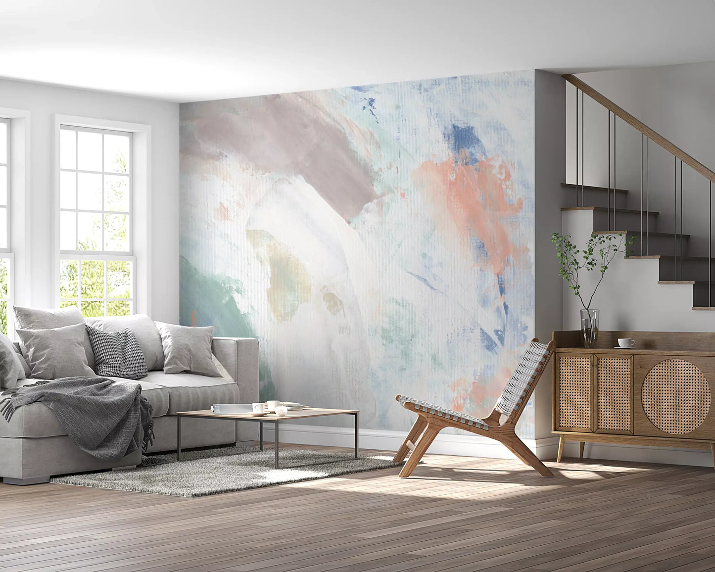 Pastel Whispers Abstract Wall Mural Wall Mural