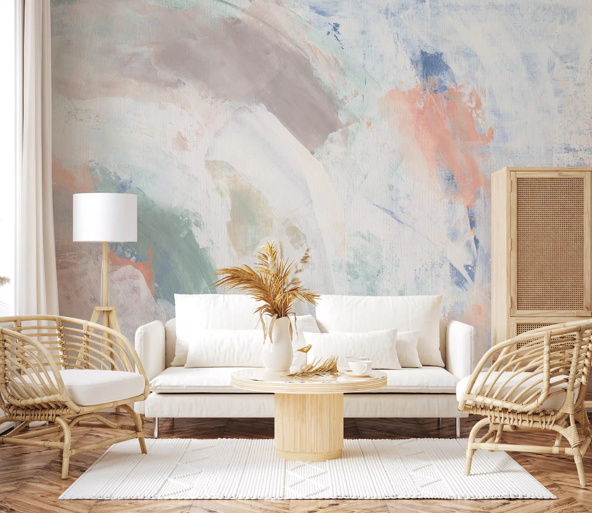 Pastel Whispers Abstract Wall Mural Wall Mural