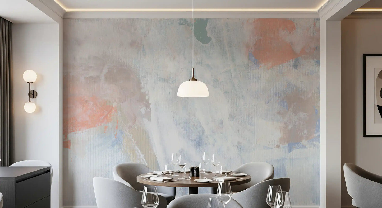 Soft Serenade Pastel Brushstrokes Wallpaper Wall Mural