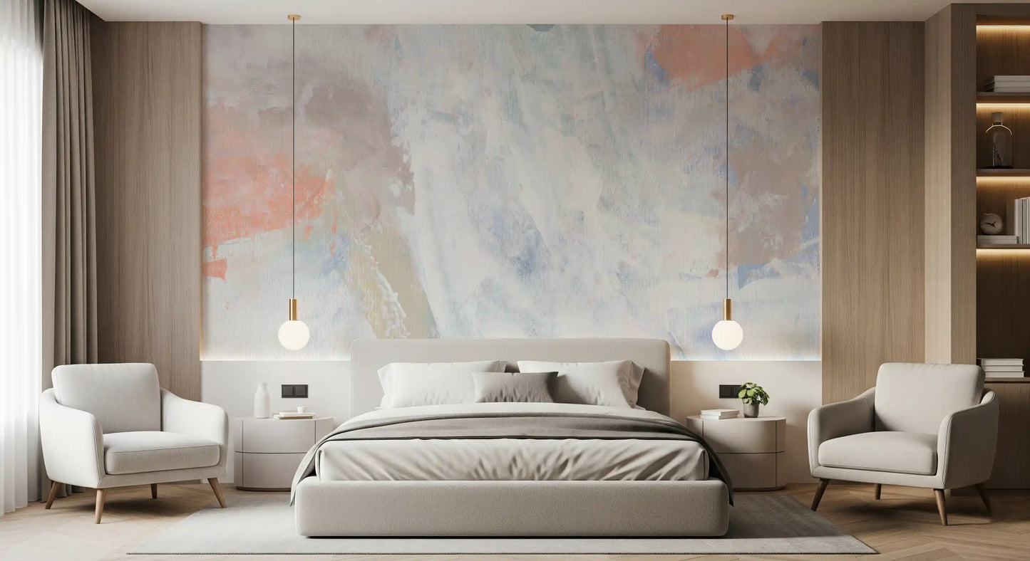 Soft Serenade Pastel Brushstrokes Wallpaper Wall Mural