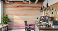 Sunset Horizon Abstract Terracotta Wallpaper Wall Mural