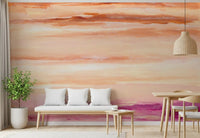 Sunset Horizon Abstract Terracotta Wallpaper Wall Mural