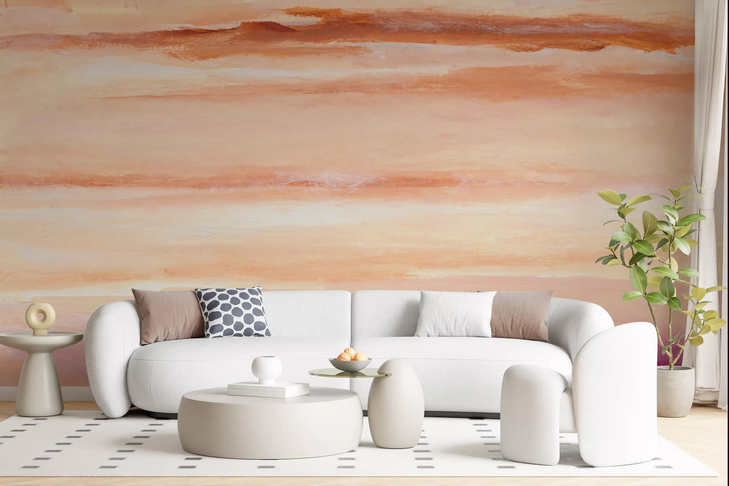 Sunset Horizon Abstract Terracotta Wallpaper Wall Mural