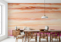 Sunset Horizon Abstract Terracotta Wallpaper Wall Mural