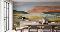 Watercolor Terracotta Desert Landscape Wallpaper Wall Mural