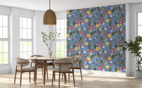 Whimsical Forest Mushroom & Wildflower Wallpaper Wallpaper⁠